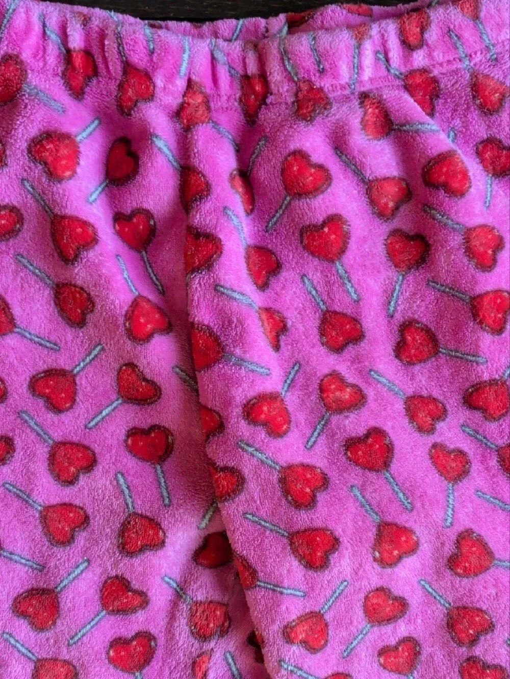 Girls' Pink Heart Print Fleece Pajama Pants
